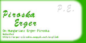 piroska erger business card